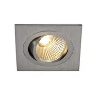 Spot incastrat, NEW TRIA 77 Ceiling lights, aluminium single-headed LED, 3000K, square, brushed aluminium, 38°, 9.1W, incl. driver, clip springs,