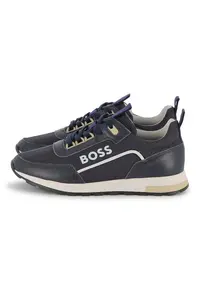 Pantofi sport cu garnituri din piele - Alb/Negru