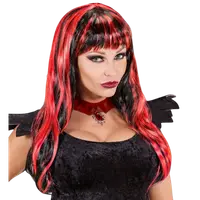 Peruca gothic glam Negru cu Rosu
