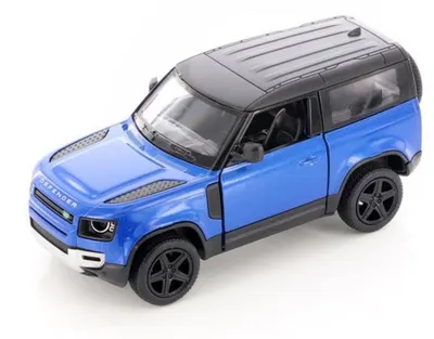 Mașinuță metalică Kinsmart - Land Rover Defender 90, 1:36, albastru