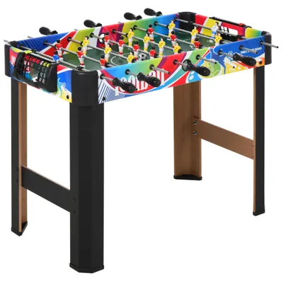 HOMCOM Masă de Fotbal cu 2 Panouri de Scor, din Lemn, Oțel Inoxidabil și Plastic, 86.5x43.5x63 cm, Multicolor | Aosom Romania