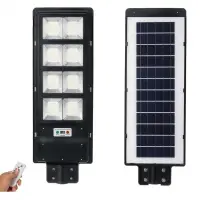 Lampa stradala proiector LED cu Incarcare Solara prin Panou Fotovoltaic + telecomanda