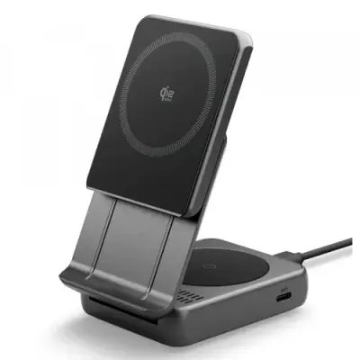 Incarcator Wireless Spigen EF302MOQ 3in1, 25W, 1 x USB-C (Gri)