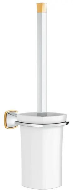 Perie WC Grohe Grandera 40632IG0, pe perete, metal/sticla, crom / auriu