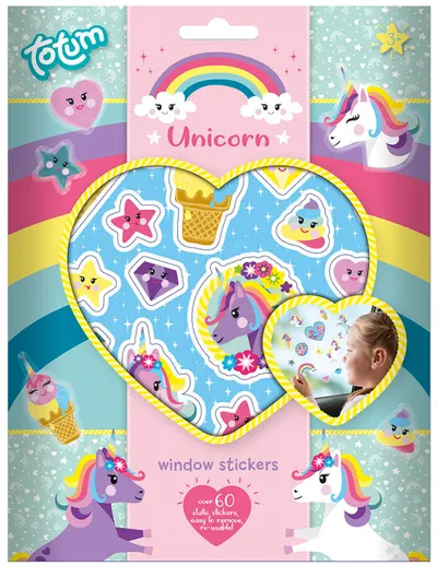 Set de creatie Totum - Decoreaza singur, stickere pentru sticla, Unicorni