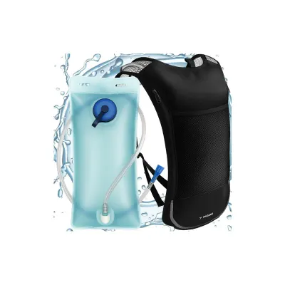 Rucsac hidratare, pentru alergare/ciclism, rezervor 2 litri, bretele reglabile, lungime tub 100 cm