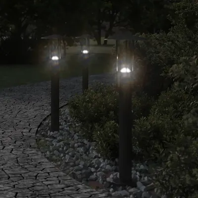 Gossi lampa exterioara de podea, negru, 60 cm, otel inoxidabil
