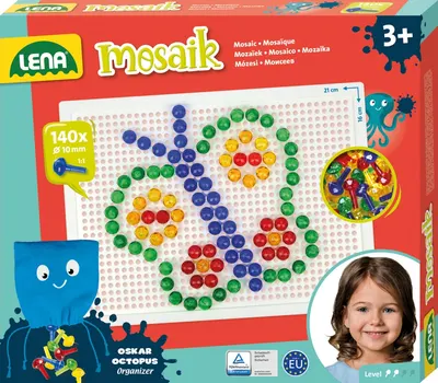 Set pentru mozaic Lena - Transparent, 140 piese, Ø10 mm