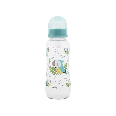 Biberon polipropilena cu tetina de silicon Lorelli Baby Care 250 ml Aqua Blue S 0+