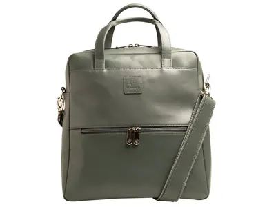 Rucsac din piele laptop 35x33x16 cm, Exactive Lady Exacompta 17236E, gri
