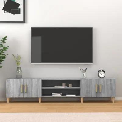 vidaXL Comodă TV, gri sonoma, 180x31,5x40 cm, lemn prelucrat