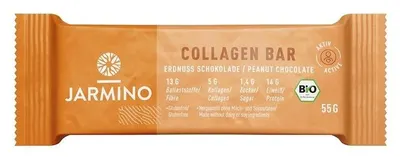 Baton de colagen cu arahide și ciocolată, 55 g, Jarmino