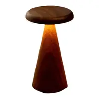 Veioză în culoare naturală închisă LED cu abajur din lemn (înălțime 21 cm) Sylva – Gingko
