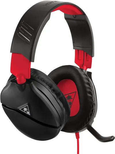 Căști gaming Turtle Beach - Recon 70, Xbox, PS, mobile, negru/roșu