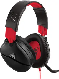 Căști gaming Turtle Beach - Recon 70, Xbox, PS, mobile, negru/roșu