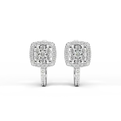 Cercei din aur alb cu diamante de 0.484ct