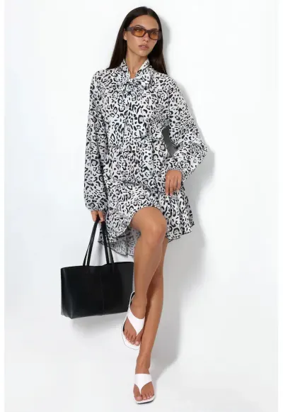 Rochie Mini - Elegant - cu cordon - Alb Prafuit - Poliester-Lycra