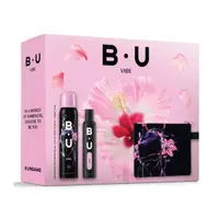 Set Cadou Femei B.U Vibe, Apa de Toaleta 50 ml, Deodorant Spray pentru Corp 150 ml, Borseta