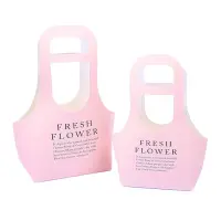 Sacoșe din hârtie Fresh Flower - roz (set 10 buc) - Mici - 17x7,5x32,5cm