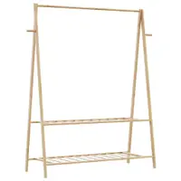 Gossi cuier pentru haine cu rafturi, 132x45,5x150,5 cm, bambus