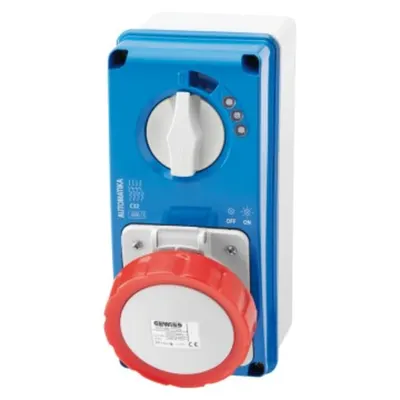 Priza industriala cu interblocaj verticala - AUTOMATIKA - MT 6KA Curba C - WITH BOTTOM - 2P+E 32A 400V 9H - IP67