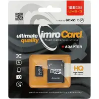 Card Memorie microSDXC Imro, 128Gb, Clasa 10 / UHS-1 U3, Cu Adaptor