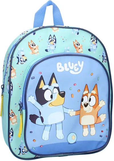 Rucsac de grădiniță Vadobag Bluey - Best Friends Fun, buzunar frontal mare