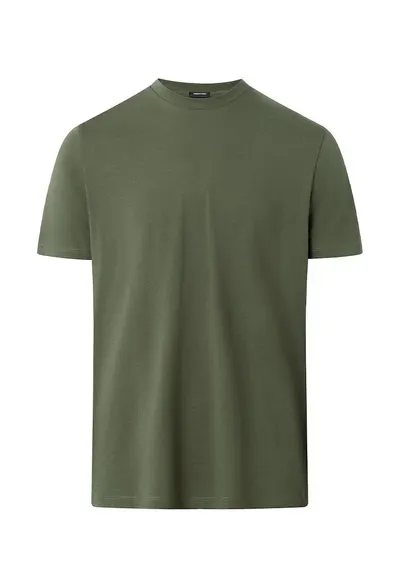 Tricou oversized cu guler rotund 30035985 - Verde inchis