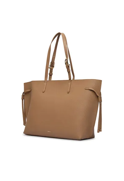 Geanta dama Ava L - Toffee+Nero - piele naturala