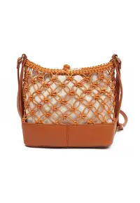 Geanta crossbody cu bareta ajustabila - Caramel - 20x25x10
