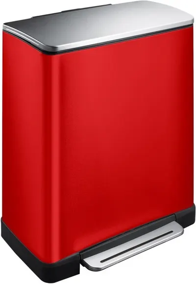 Coș de gunoi pentru colectarea selectivă EKO Europe - E-Cube, 28 + 18 L, roșu