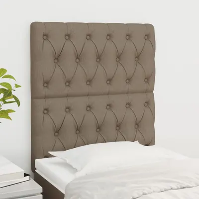 vidaXL Tăblie de pat gri taupe 80x7x118/128 cm, material textil