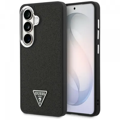 Husa MagSafe pentru Samsung Galaxy S26 Plus S947, Guess, Fixed Glitter Triangle Logo, Neagra
