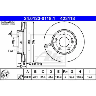 Disc frana ATE 24.0123-0118.1