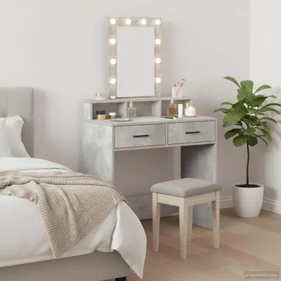 vidaXL Masă de Machiaj Gri 79 x 41 x 140 cm Lemn prelucrat