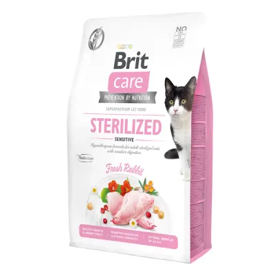Hrana uscata pentru pisici Brit Care GF, Sterilized Sensitive 400g