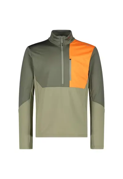 Fleece barbati 34L1537 - Verde/Portocaliu