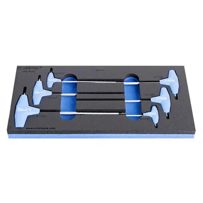 Set de surubelnite cu profil TX cu maner in T in cutie de plastic