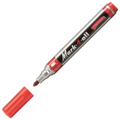 Marker permanent Stabilo Мark 4 all - vârf rotund, roșu