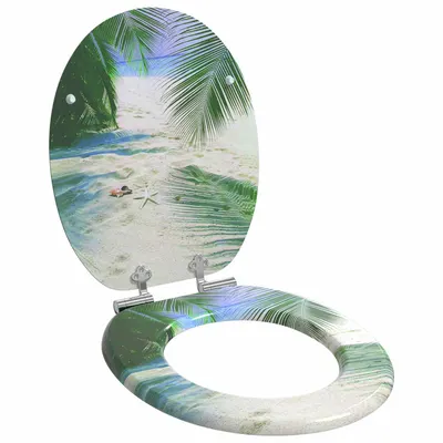 vidaXL Capac de toaletă cu închidere lentă Verde 44 x 38 cm Placă MDF