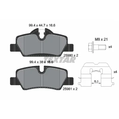 Set placute frana, frana disc TEXTAR 2598001