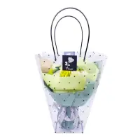 Sacoșe ghiveci transparente cu buline negre (set 10 buc) - 16x16x16cm