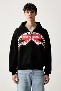 Sprayground hanorac cu fermoar și glugă pentru bărbați din bumbac