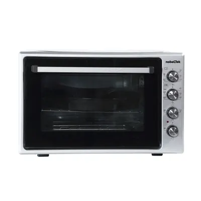 Cuptor electric NobeLTek NLT FSO70X, 70L, 2200W, grill, timer, termostat, sticla dubla, ventilator, iluminare, Gri inox