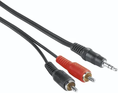 Cablu audio Hama - 205107, jack 3.5 mm/2x RCA, 5 m, negru /rosu