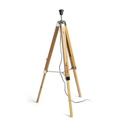 ALVIS Lampa podea baza bamboo/crom 230V E27 28W