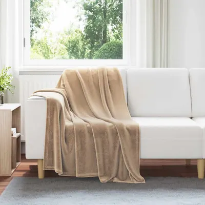 vidaXL Pătură Culoare Cămilă 130 x 150 cm 0.51 kg Molton