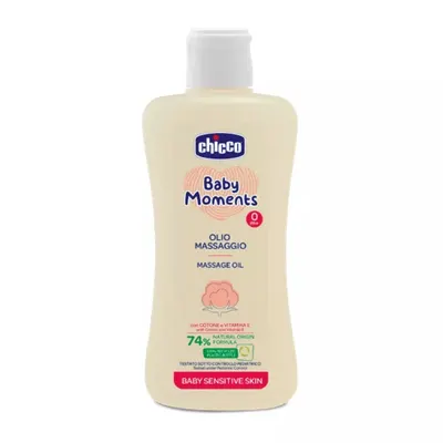 Ulei de masaj dermatologic Baby Moments Sensitive pentru +0 luni, 200ml, Chicco