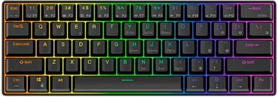 Tastatură mecanică Royal Kludge – RK61, wireless, Red switch, RGB, negru