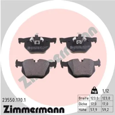 Set placute frana, frana disc ZIMMERMANN 23550.170.1